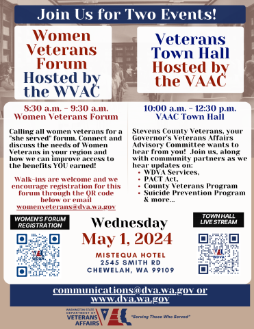 May 1 VAAC Town Hall WVAC Forum Stevens County Chewelah