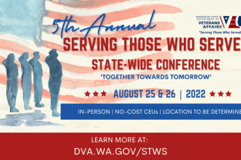 stws flyer save the date August 25th & 26th Flag background with silhouette of soldiers saluting.