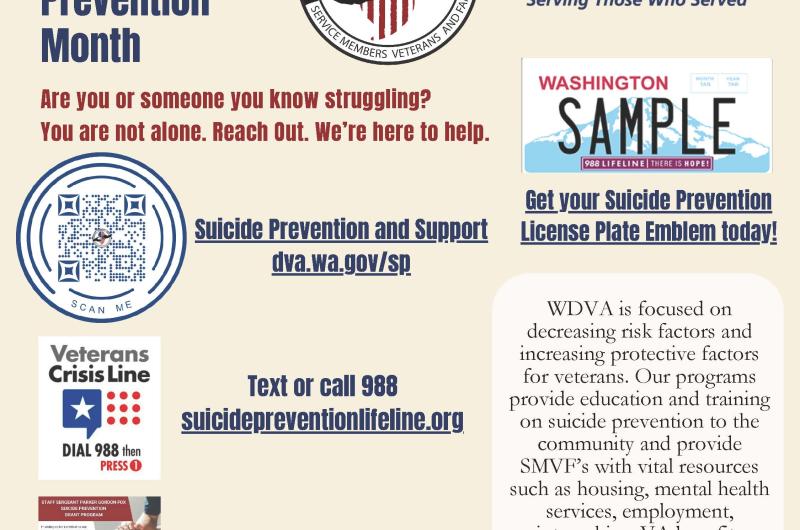 Suicide Prevention Month - WDVA Support and Resources