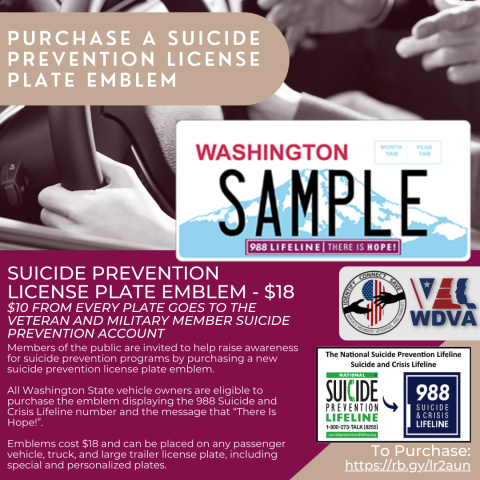Now Available: Suicide prevention license plate emblem