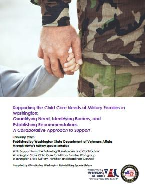 report cover child holding hand of soldier