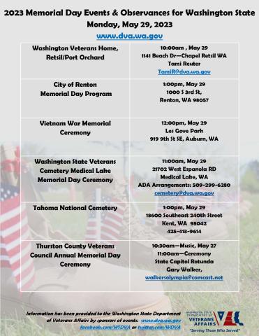 2023 Memorial Day Events and Observances for Washington State pg1