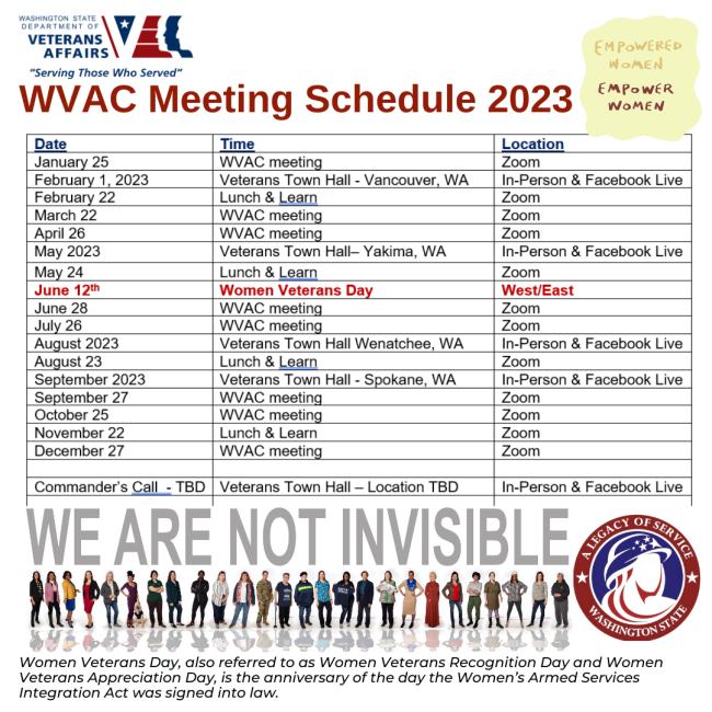 WVAC Meeting Schedule 2023