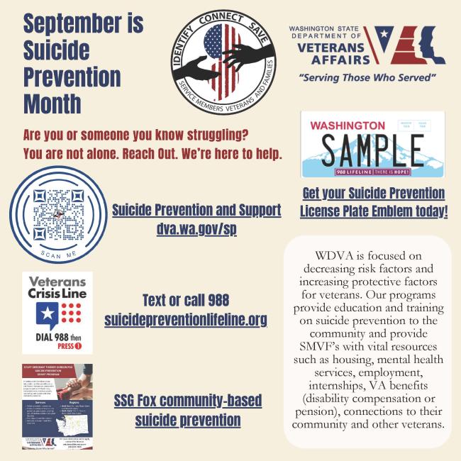 Suicide Prevention Month - WDVA Support and Resources