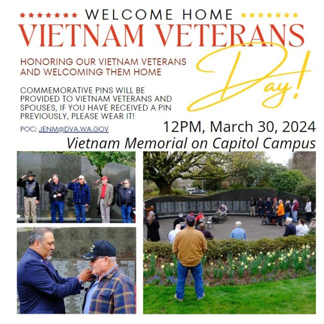 Welcome Home Vietnam Veterans Ceremony at the Vietnam Memorial in Olympia